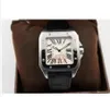 Nieuwe merk Sport Luxe hoogwaardige 100 XL Black Men Date Automatic Mechanical Watch Men kijken sport 40 mm lederen riem origineel5511734