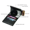 財布高品質のRFIDカードホルダーメンウォレットグリーンマネーバッグ財布スリム薄いミニマグネットウォレットメタルマタ