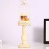 Candle Holders Brand Holder Candlestick 1pc 30cm/37cm Accessories Bird Cage Design Metal Iron Romantic White Color