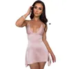 Estilo feminino de roupas primavera moda sexy v pescoço traseiro traseiro vestido de tira no atacado