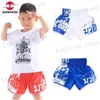 Mäns shorts Muay Thai Shorts Kids Boxing Shorts Child Boys Girls Breattable Satin Kickboxing Cage Fighting Pants MMA Martial Arts Clothing T240419