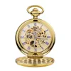 Uomini in acciaio inossidabile orologio tascabile meccanico Fashion Scheletro Casual Scheletro Luxury Gold Vento Meccanico Meccanico Orologio FOB MASCHIO 240416