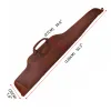 Väskor Tourbon Hunting Rifle Case äkta läderpistolpåse Slip Scoped Optical Sight Fleece Padded Påsar 128 cm Skjutvapen Tillbehör