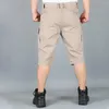 Herren -Shorts Hosen Feste Farben Multi -Taschen Sommer Entspannte Fit Straight Cargo Streetwear