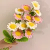 Decorative Flowers 1PC Hand Knitted Daisy Bouquet Handmade Crochet Fake Knit Chamomile Flower Wedding Decoration Home Table