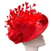 Coiffures Plume Fascinator Hat pour femmes Headpiece de mariage Church Party Se coiffures Madames Kenducky Race Fascinateurs Clip Clip Bandbandage