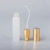 Förvaringsflaskor 10 ml frostat glas sprayflaska påfyllbar för parfymmakeup och resor med guldmössa tomma