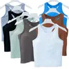 Ll racerback yogatank tops lu kvinnor fiess ärmlös sommar andas cami sport tröjor smala ribben löpande gym skörd väst byggd i bh topp