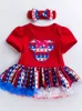 Independence American Day Baby Clothing Short Sleeved Jumpsuit, Baby Dress, Printed Star Dress, kan mönstras