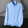 Herren lässige Hemden 5xl Herbst und Winter formelles Langarm Shirt luxuriöser Falten-resistenter Nicht-Eisen-Farben-Business-Eis Seide