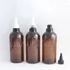 Bouteilles de rangement 500 ml de plastique marron avec bouche pointu gel de douche 500 cm3 / maquillage d'emballage d'eau cosmétique