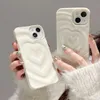 Mobiltelefonkisten Luxus 3D Love Heart Phone Hülle geeignet für iPhone 11 12 13 14 Pro Maximal Elektroplattiert Silber Shockabsorbing TPU Soft Silicon Rückenabdeckung PH J240418