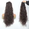 Perruque bouclée humaine Wig Ponytail Femmes Larges queue de cheval de cheveux longs ondulés Traite Naturel Synthesis Simulation à coiffure