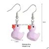 Charme d'été mignon mignon canard blanc nuage acrylique boucles d'oreilles grenouille nuages délicats pour les femmes bijoux d'oreille bijoux en gros cadeaux drop déliv dhtlv