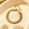 Hänghalsband bcefacl 316l rostfritt stål guldfärg orm benkedjhalsband armband för kvinnor mode vattentäta smycken set present bijoux 240419