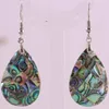 Dangle Ohrringe natürlicher Wassertropfen Perle Blue Abalone Shell 1Pair U124