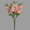 Fleurs décoratives Camellia Bouquet Bouquet Fleur de soie pour table d'accueil Décoration de mariage décor d'automne faux