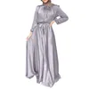 Vêtements ethniques Robe musulmane printemps Abaya met des femmes A-Line Maxi Hijab Robe Abayas Vestidos Islamic Traditional Festival