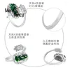 Cluster Rings S925 Silver Natural A-goods Jadeite Leaves Jade Adjustable Ring Exquisite Elegant Sexy Young Girls Fashion Luxury Jewelry