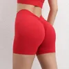 Aktive Shorts 18 Farben V-förmige Hüfte Nylon Frauen Yoga Fitnesshosen Radfahren elastische eng atmungsable sportliche Kleidung