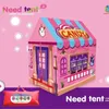 Barn Lek House Game Tält Toys Dinosaur Pink Ice Cream Girl Girl Princess Castle Portable Indoor Outdoor Children Play Tent House 240415