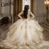 Abito da ballo di principessa Tulle Quinceanera Dresses Meninas de 15 Anos Appliques 3Dflower Ballkleid Vestidos de Debutante