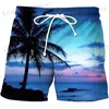 Heren shorts Hawaii Summer Beach Shorts Men Casual Tropics Board Shorts 3D Gedrukt zwempak Homme 2023 Ropa Fashion Holiday Surf Surf Trunks T240419