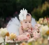 Beyaz Tutu etek Çiçek Yenidoğan Tutu etek ve eşleşen çiçek kafa bandı seti kabarık kız yaz bebek pografisi destek17874979