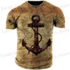 Herren T-Shirts Sommer T-Shirt Männer 3D-Kompass-Druck Kurzer Slve Tops Navigation Grafik 2023 Vintage T-Shirt Übergroße T-Shirt Männer Kleidung T240419