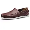 Versátil Sapatos Marons Brancos de Chaque -Chaque de Couro Genuíno para Sapatos Novos Casuais Coreanos de Verão masculino, sapatos respiráveis e preguiçosos, pise no Trendshoes Gai