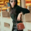 Ryggsäckar 2019 högkvalitativa kvinnor axelväskor små messenger väska vintage brun läder skal väska berömd varumärke crossbody väska för flickor