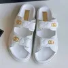 Pantofole in velcro sandali piatti in oro estivo femminile