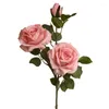 Kwiaty dekoracyjne 80 cm 3 głowy drukowane róża sztuczna kwiat francuski dom ślubny dekoracja sztuczna ozdoba wewnętrzna wewnętrzna