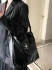 Sırt çantası Kore Grunge Basit tüm eşleşme kadınlar çanta moda modaya uygun rahat yüksek kapasiteli tote çantalar çapraz gövde çizim omuz