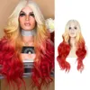 Человеческий кудрявый парики Wig Wig Women Hair Style Персонализированная окрашивание синтетической головки Cosplay Косплей высокотемпературная шелк полная головка