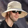 Berets 2024 Herren- und Frauenfischerhut im Freien atmungsbezogene Fischereibereitungswaffe Sonnenschutzbreite Abdeckung Gesicht UV
