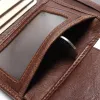 Plånböcker RFID plånbok antitheft skanning läder hasp fritid mäns smala mini case kreditkort trifold handväska