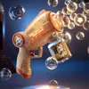 Summer Bubble Gun Electric Spray Bubbles Machine Automatic Bubble Gun Toy with Light Outdoor Bubble Toys Children gifts 240418