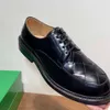Shoes Dress Men's Leather Are Pure Handmade Woven British Style Genuine Derby Thick Soles That Increase Height for Business Leisure