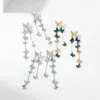 Dangle Ohrringe Fxlry Elegant S925 Silbernadel Eingelegtes Zirkon Long Quaste Butterfly für Frauen Großhandel Schmuck