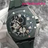Tourbillon AP nadgarstek Watch Royal Oak Offshore Series 26405CE Wędzone zielone zielone 44 mm Data Wyświetlanie czasu funkcja czasu automatycznego mechanicznego zegarek mężczyzn