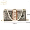 Avondtassen feest portemonnee geld USD Crystal Dollar Clutch damesontwerper luxe diamantketen schouder bgs handtassen ftb283