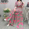 Vestidos casuais básicos para mulheres roupam manto indiano coreano boêmio de algodão floral praia chinesa estilo casual vestido vintage v vestidos de mujer 240419