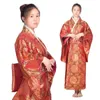 Ethnische Kleidung Latensc Neues nationales Kostüm Brokat Kimono Yukata Lady Bademantel Chrysanthemendruck Ausdruck Exotisches Kostüm Hefu D240419