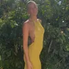 Sommer womens sexy rückenfrei schlitz long kleid