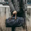 Duffel Bags Мужчина PU кожаная сумка для отдыха на открытом воздухе мужски для водонепроницаемы