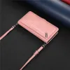 Brieftaschen Long Lanyard Flip Leder -Telefonhülle für Samsung Galaxy A13 A13 A23 A33 A53 A12 A32 A52 A51 A71 Reißverschluss Brieftasche Multi Card Cover