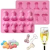 Candy Chocolate Moulds Mold For Cake Birthday Single Party Funny Ice Cube Sugar Fondant Mould Nonstick Food-Grade Fy2114 P1128