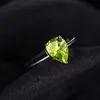 Pierścień Solitaire Jewelrypalace gruszka 1.3ct Natural Green Peridot 925 Srebrny Pierścień Północna Pierścień dla kobiety Gemstone Biżuterii Prezent D240419