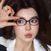 Sunglasses 2024 Retro Small Oval Glasses Anti Blue Light Balck Frame Women Girl Fashion Y2K Style Eyeglasses Eyewear Spectacles